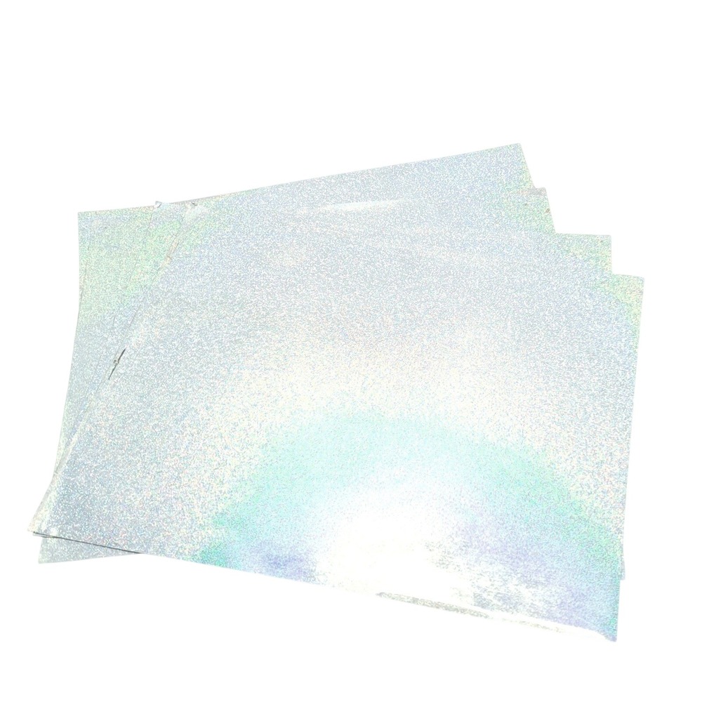 New Glitter Sticker 23Sheets 8.5x11 Silver Holographic Craft Paper Self Adhesive